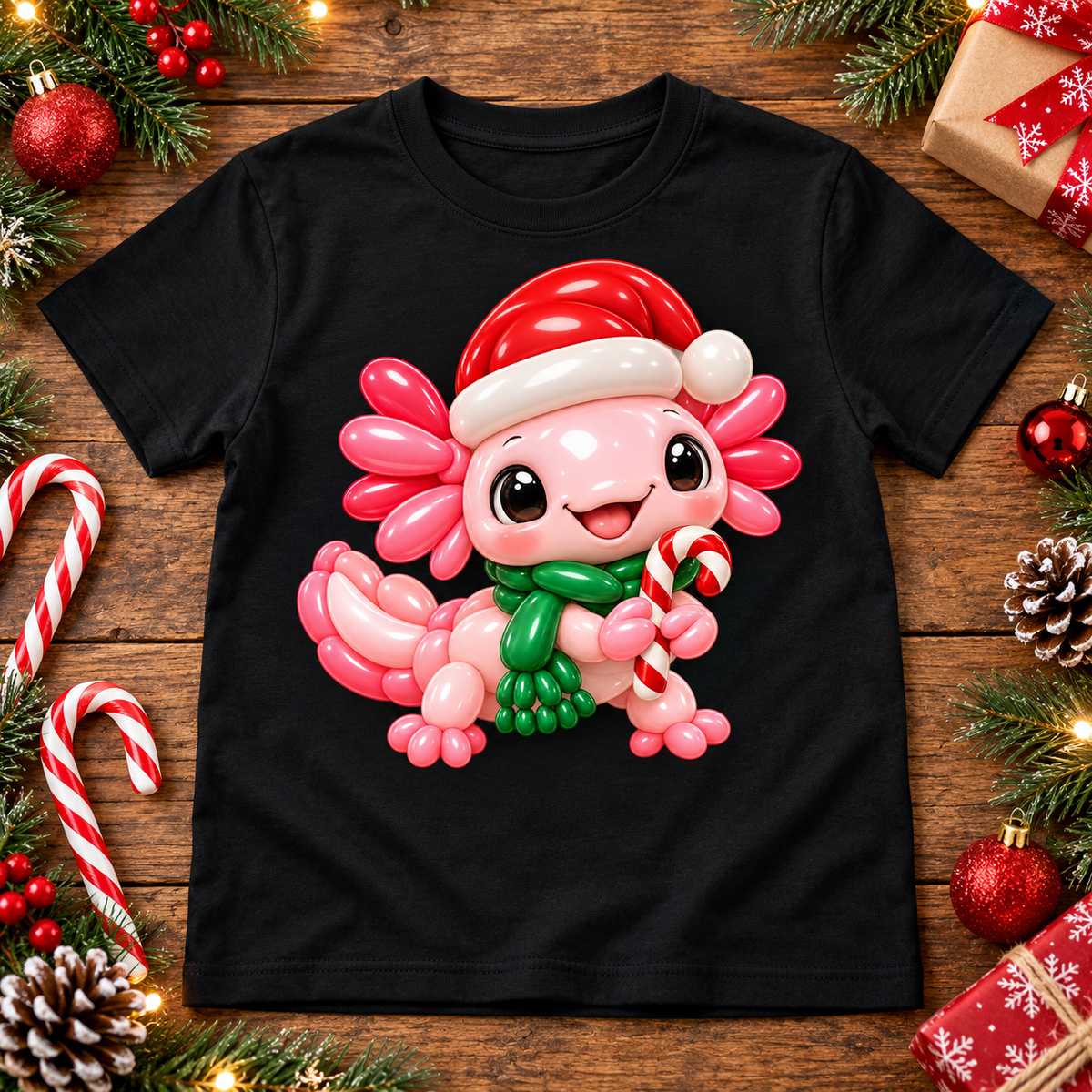 Christmas Axolotl Balloon Tee – Youth
