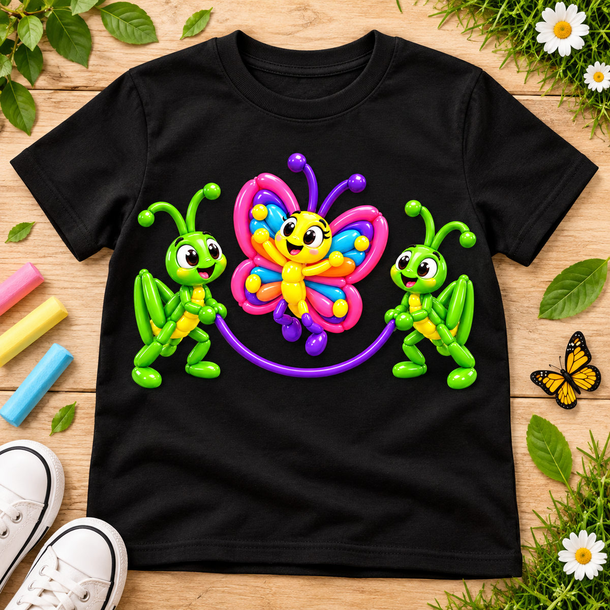 Jump Rope Butterfly Balloon Tee – Youth