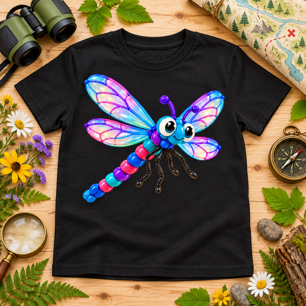 Rainbow Dragonfly Balloon Tee – Youth