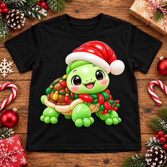 Christmas Turtle Balloon Tee – Youth