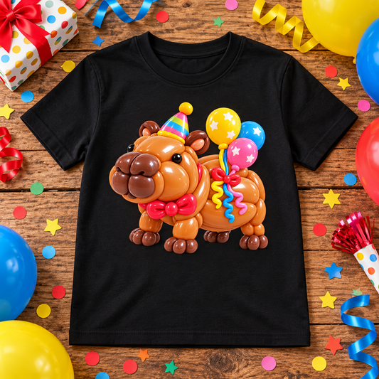 Birthday Capybara Balloon Tee – Youth