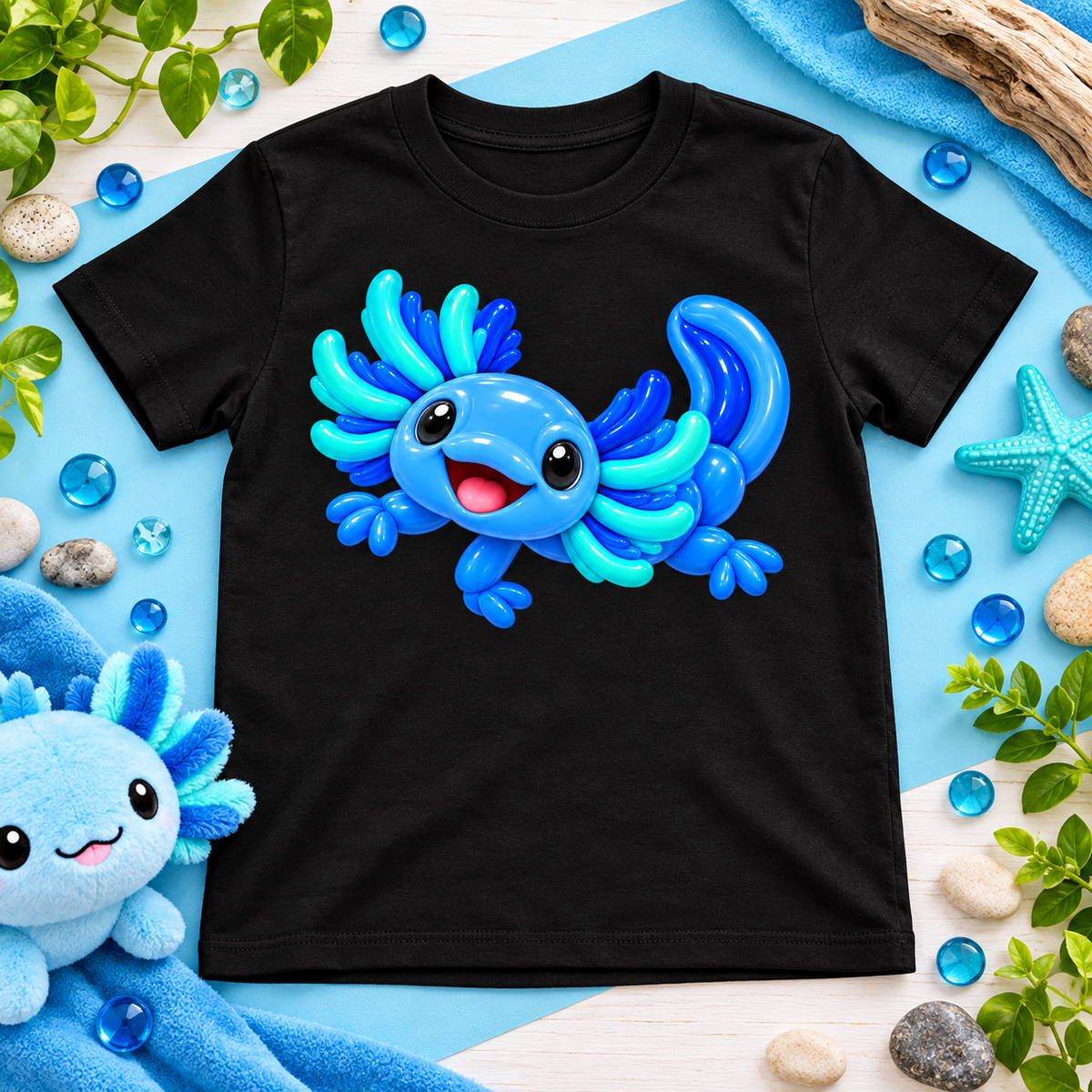 Blue Lagoon Axolotl Balloon Tee – Youth